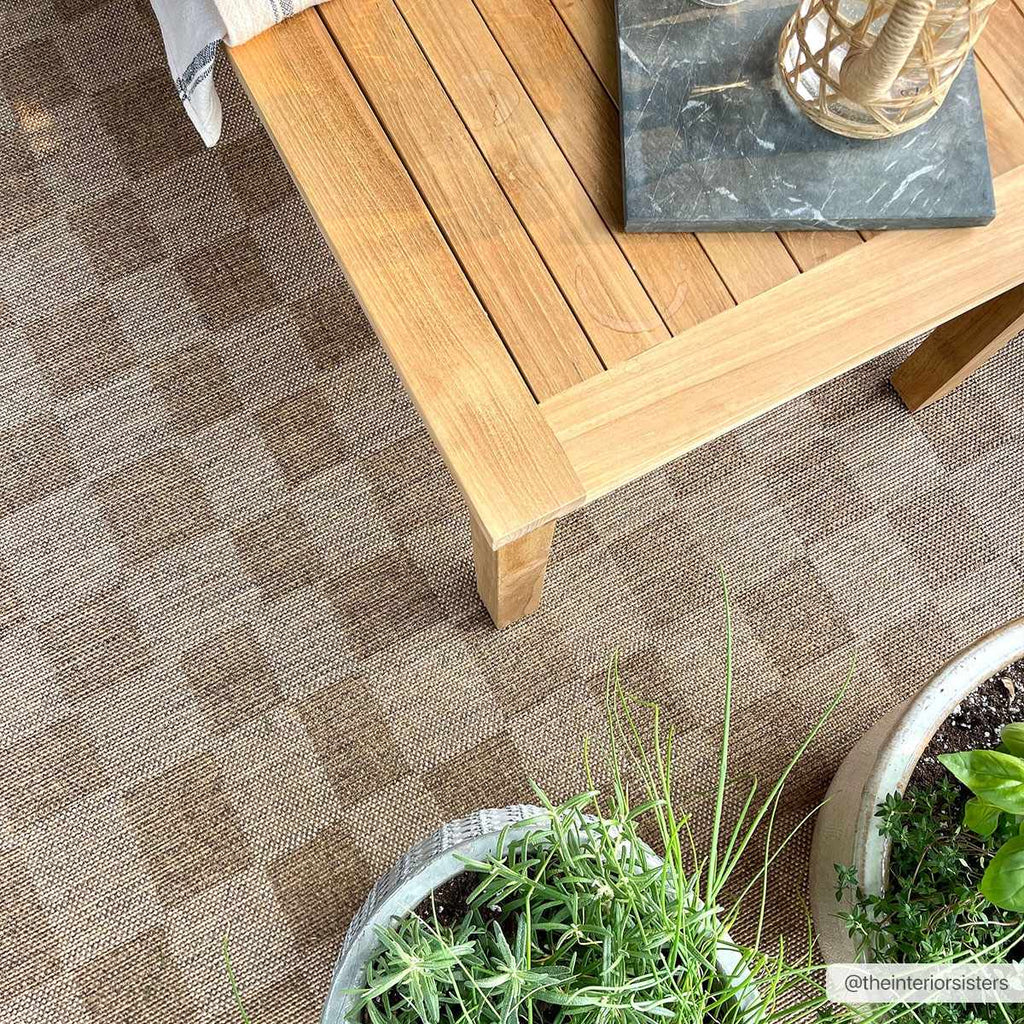 Kuval Checkered Brown Outdoor Rug – Boutique Rugs, view 4