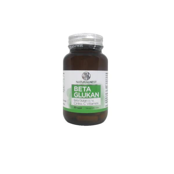 Naturalnest Beta Glucan Immune System Support Supplement - 30 Capsules with Vitamin C & Zinc