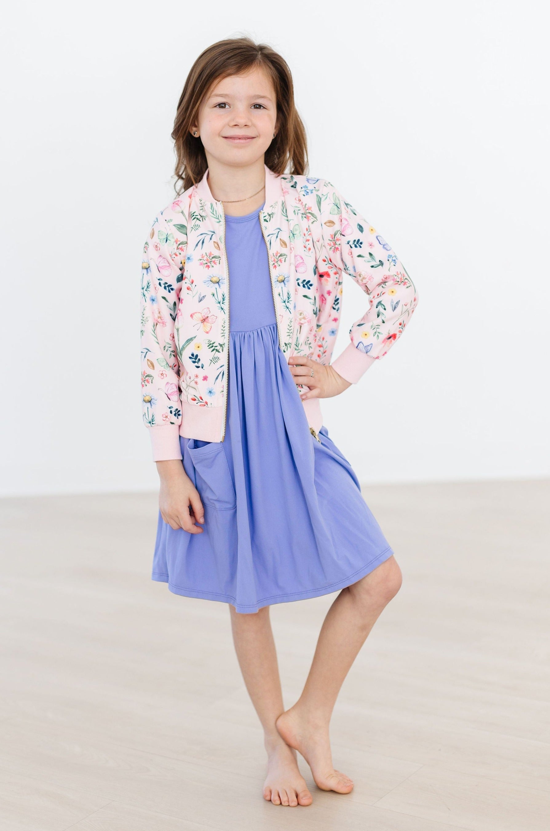 Mila & Rose ® Butterfly Meadows Satin Jacket — back view
