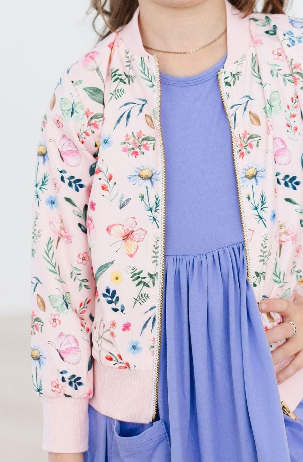 Mila & Rose ® Butterfly Meadows Satin Jacket — lifestyle context