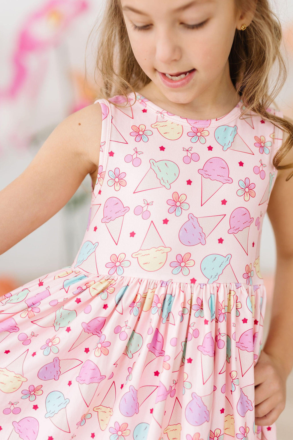Mila & Rose ® Ice Cream & Shout Tank Twirl Dress — detail close-up