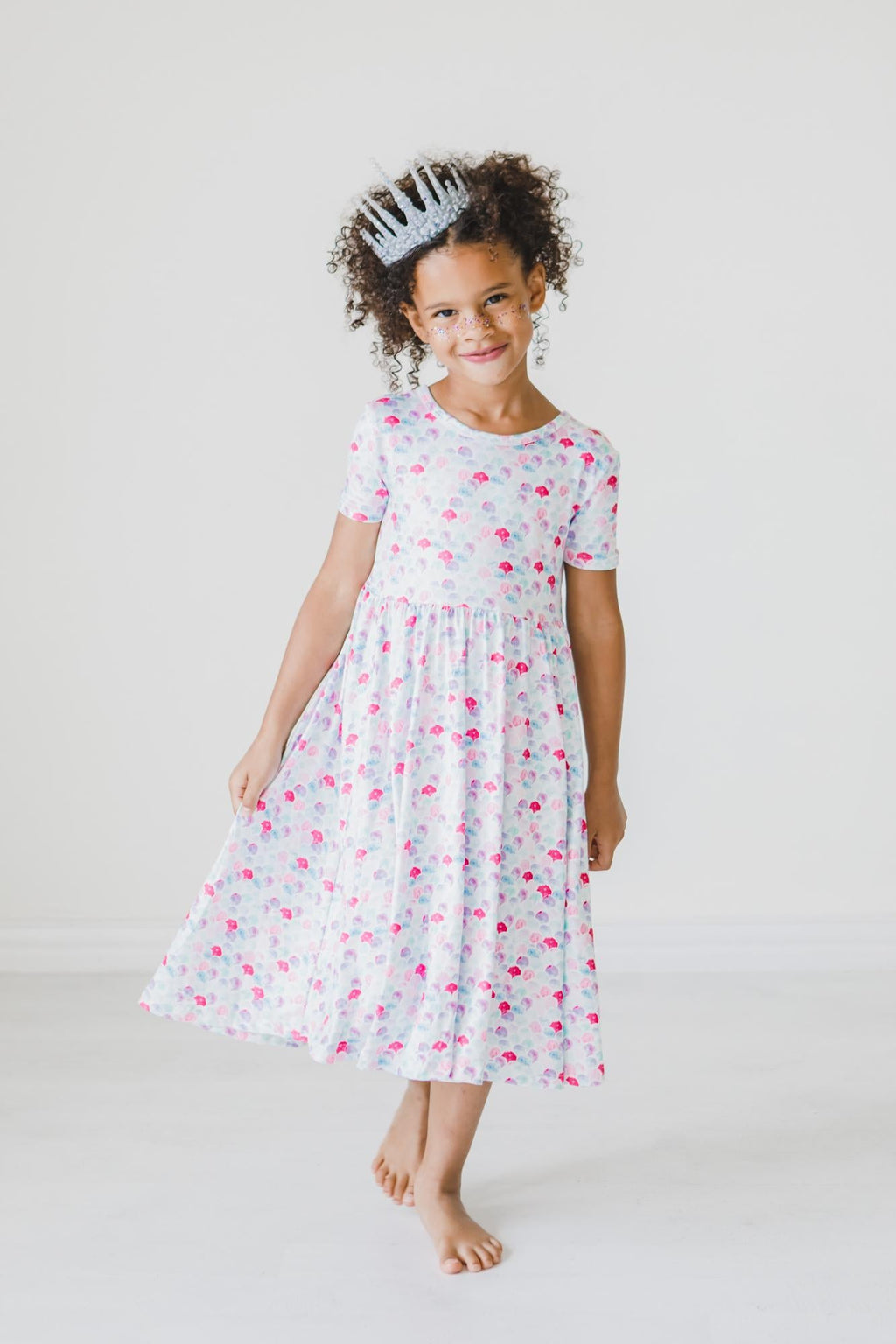 Mila & Rose ® Mermaid Scales S/S Pocket Twirl Dress — detail close-up
