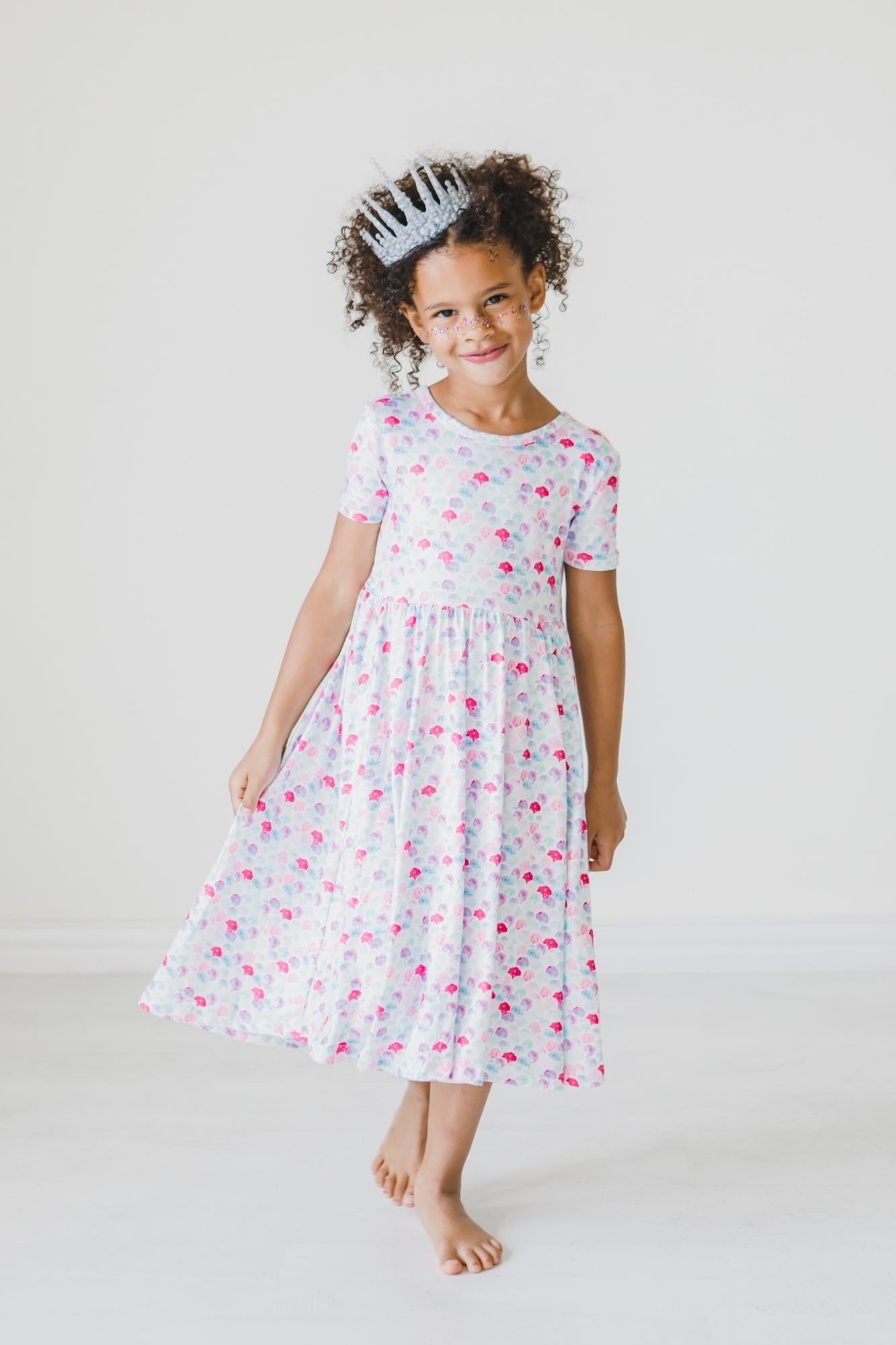 Mila & Rose ® Mermaid Scales S/S Pocket Twirl Dress — detail close-up