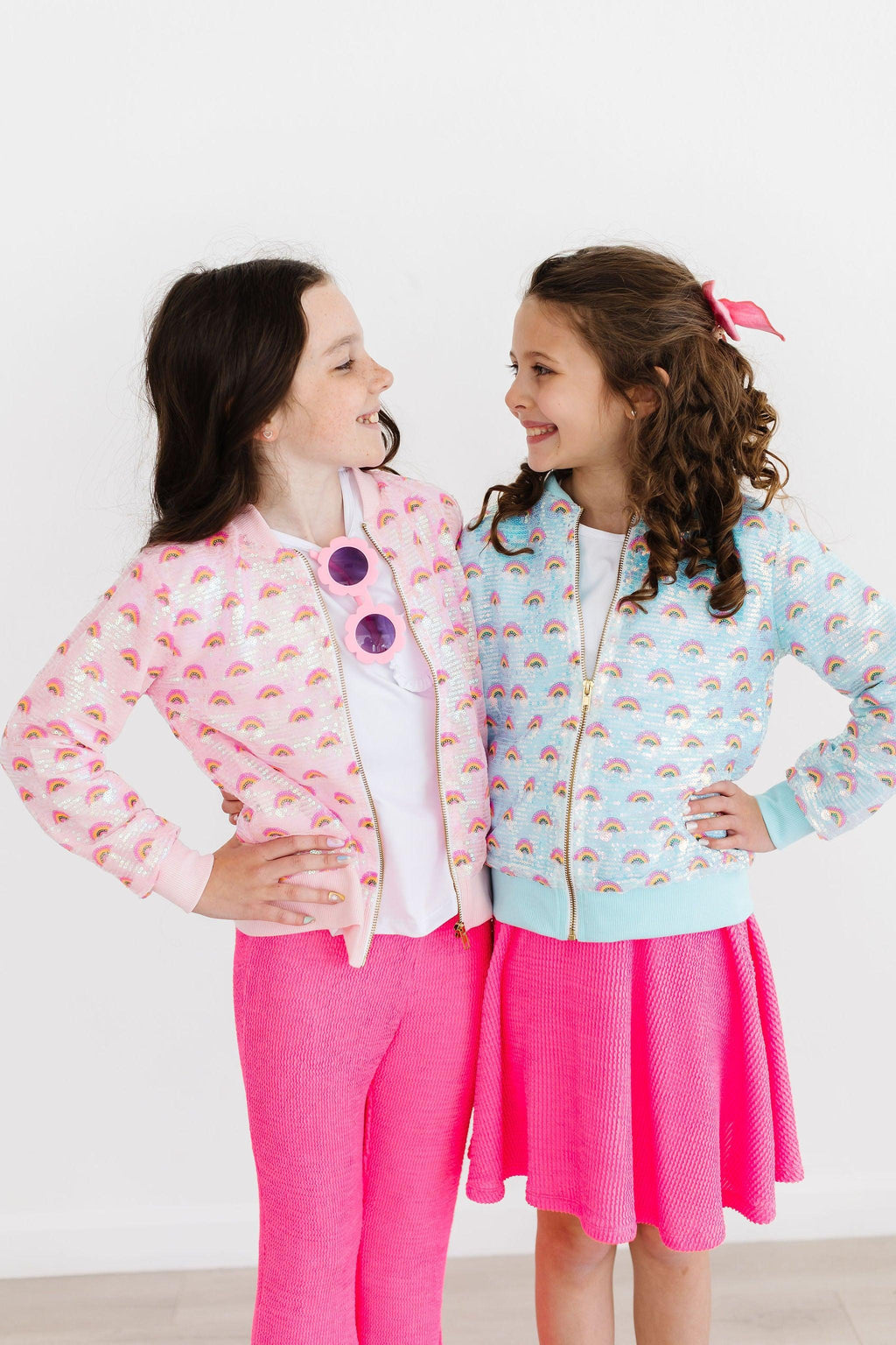 Mila & Rose ® Mint Rainbow Sequin Jacket — lifestyle context