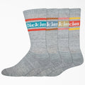 Dickies 4-Pack Skate Rugby Socks - Gray/Spring Stripe (GSP) by Skates USA