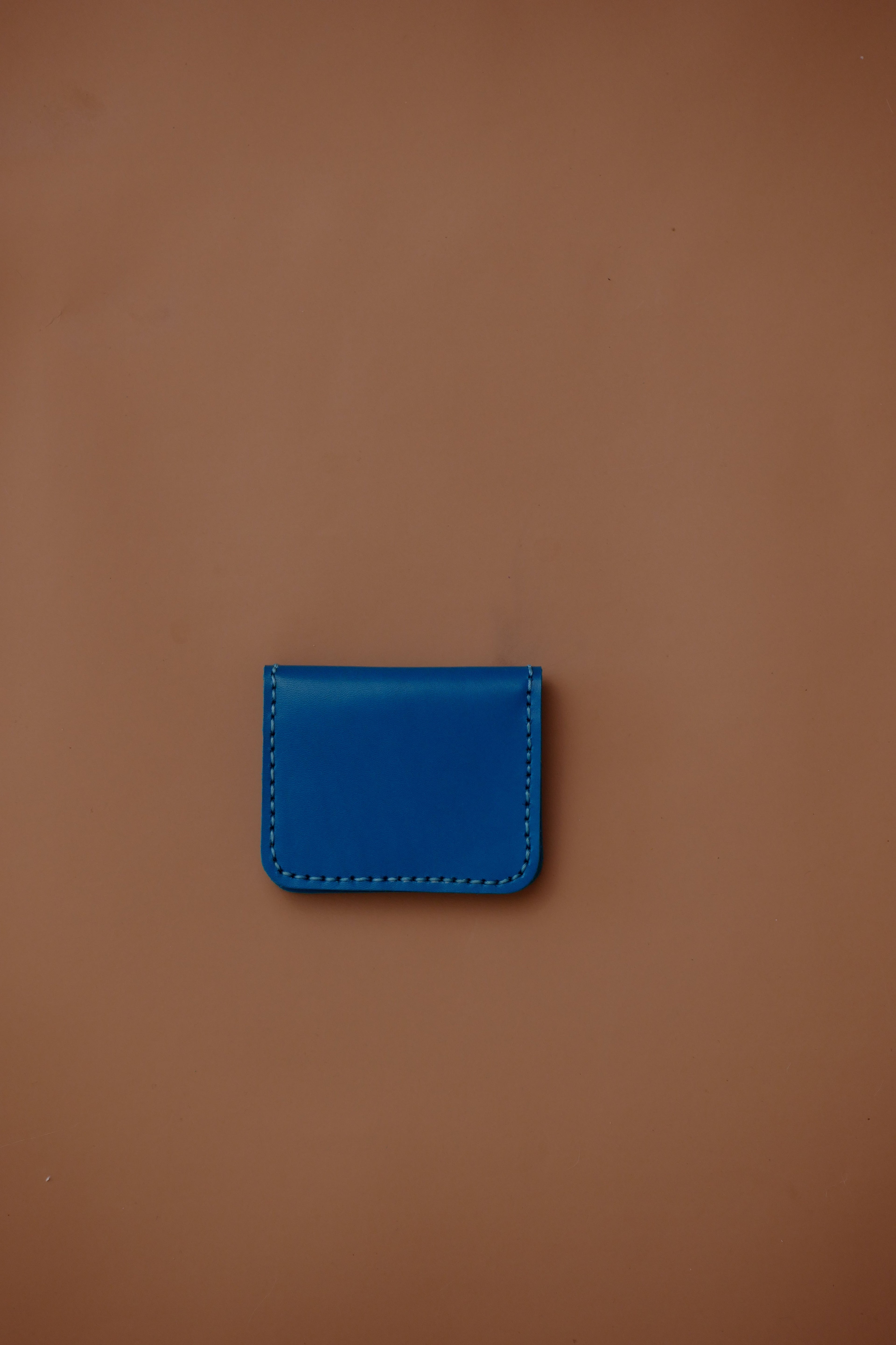 LOLA Y TULA Leather cardholder Wallet Pacific Blue — back view