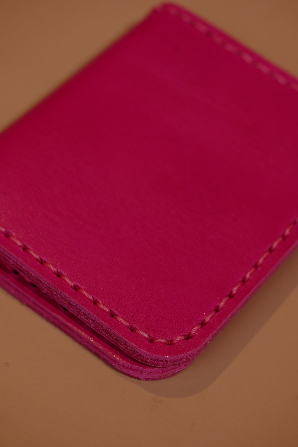 LOLA Y TULA Leather Cardholder Wallet Pink — back view