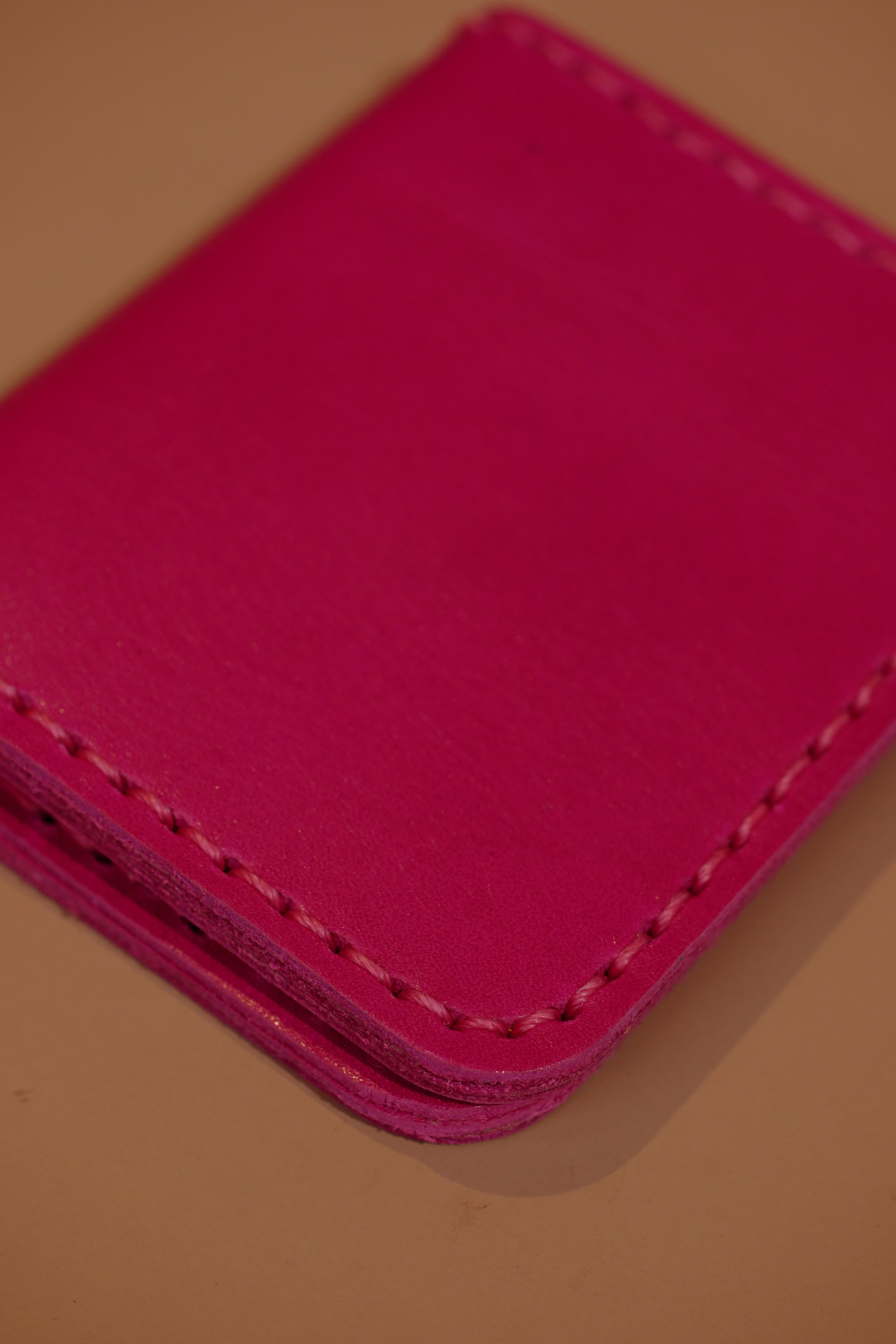 LOLA Y TULA Leather Cardholder Wallet Pink — back view