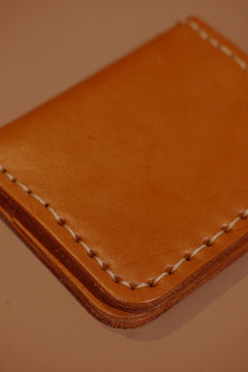 Leather Cardholder Wallet Camel