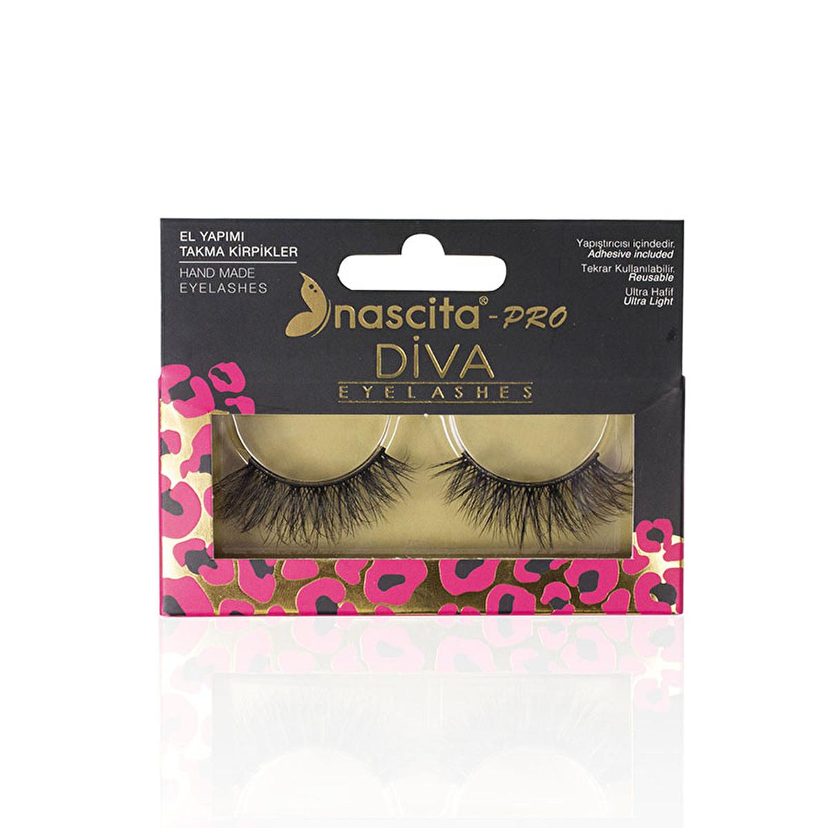 Nascita Diva False Eyelashes S 117 - Handmade 3D Black Lashes for Enhanced Eye Makeup