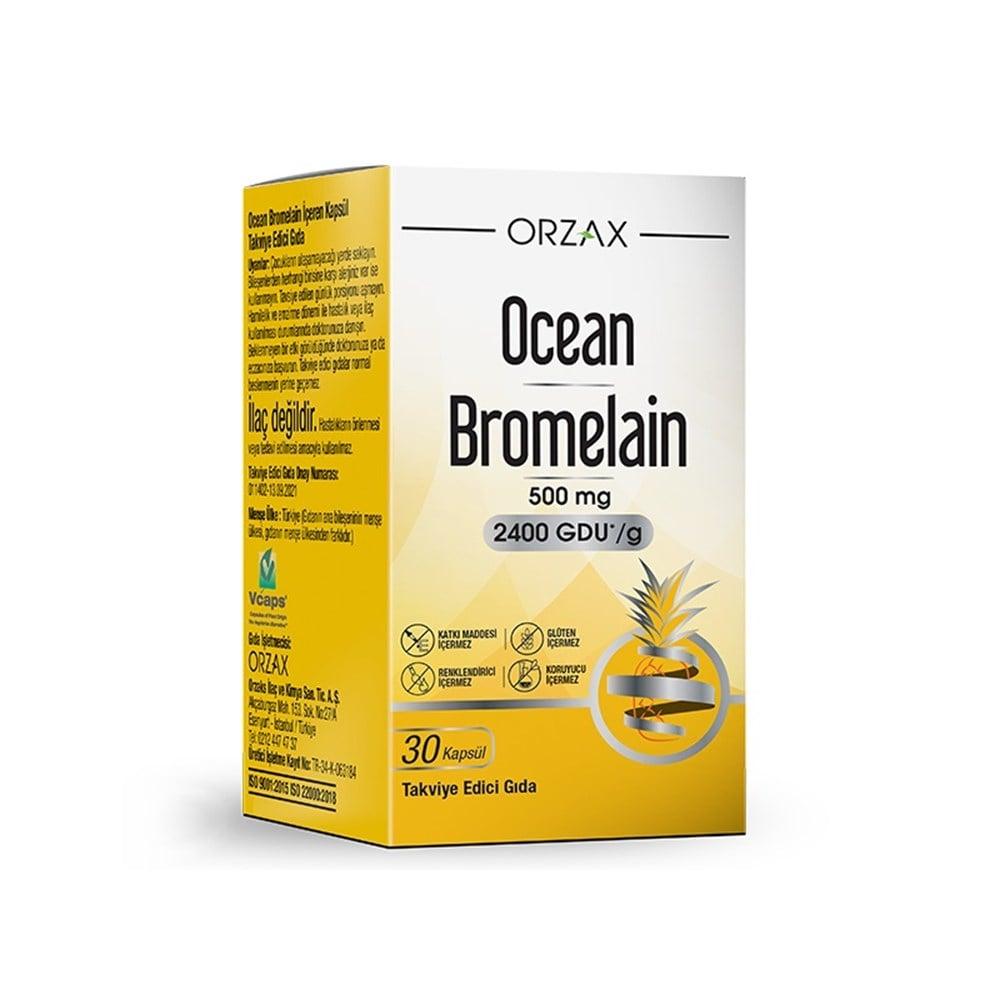 Ocean Bromelain - 500mg Digestive Enzyme Supplement for Adults & Children Over 11 - 30 Capsules