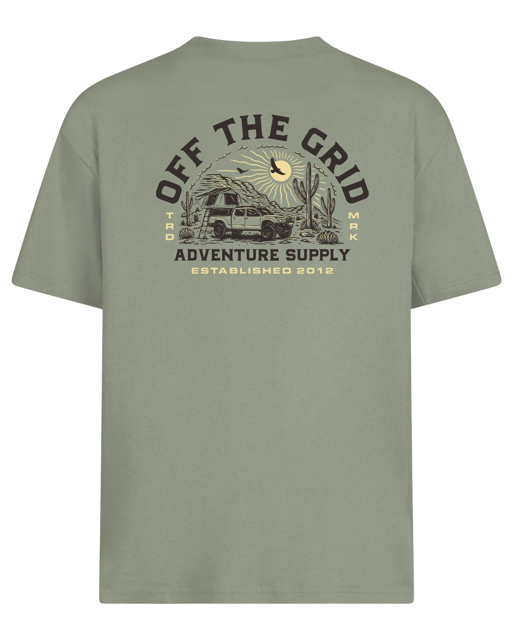 Off The Grid Surplus Lander Tees — lifestyle context