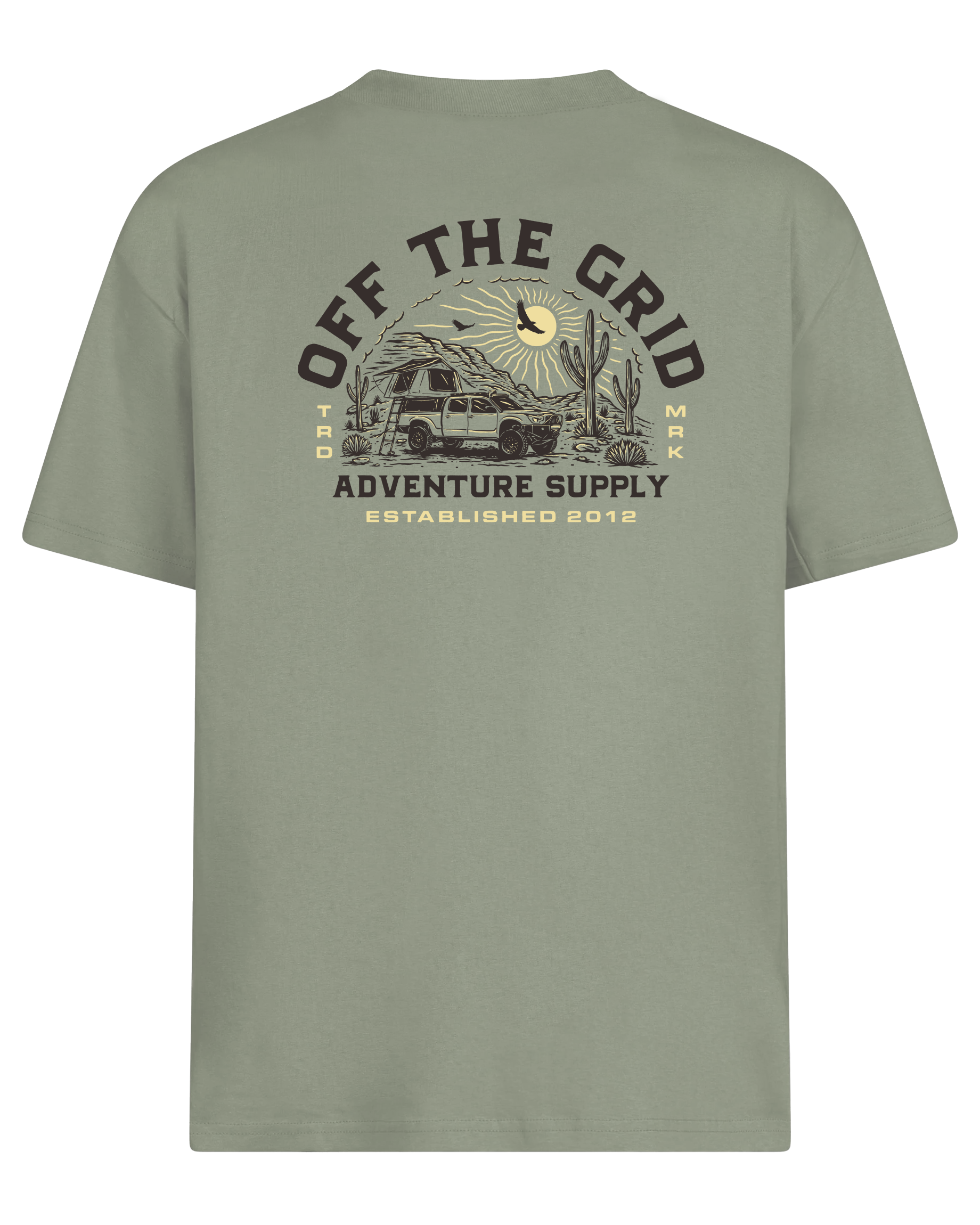 Off The Grid Surplus Lander Tees — lifestyle context