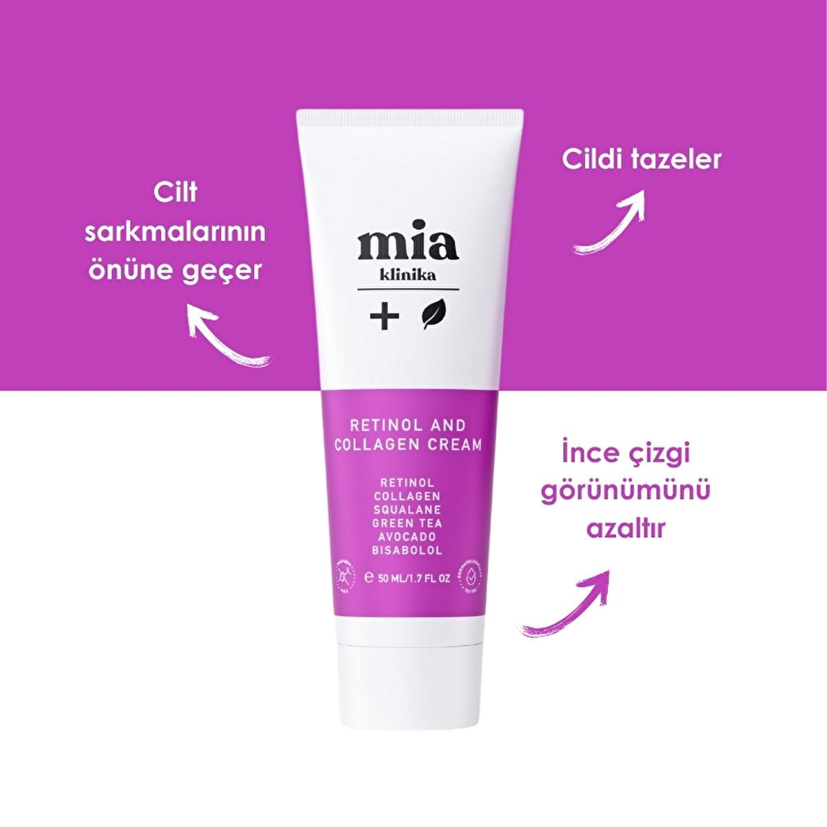 Mia Klinika Anti-Aging Cream with Retinol and Collagen - Reduces Wrinkles, Improves Skin Elasticity - 1.69 fl oz