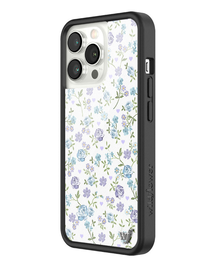Lilac and Blue Floral iPhone Case