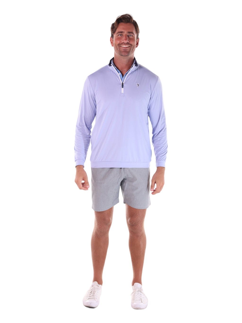 White Water Life Long Beach Quarter Zip Ultra Soft Lightweight — detail close-up