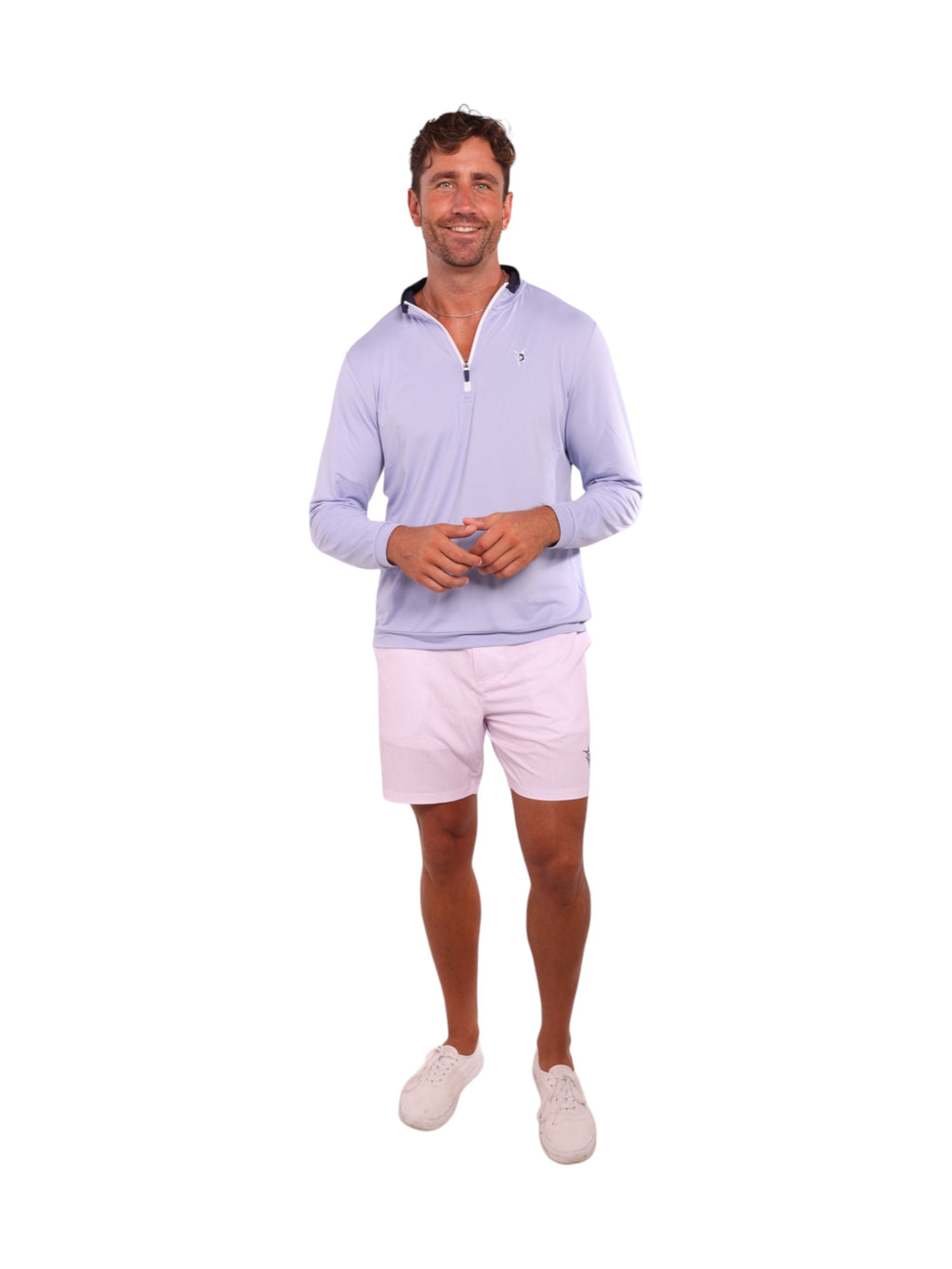 White Water Life White Water Life Long Beach Quarter Zip Ultra Soft Lightweight — product on model