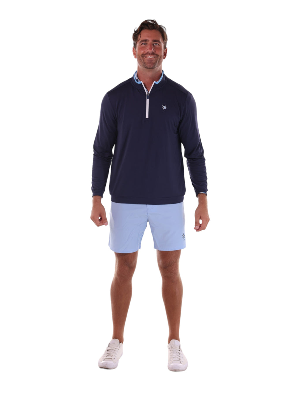 White Water Life White Water Life Long Beach Quarter Zip Ultra Soft Lightweight — detail close-up