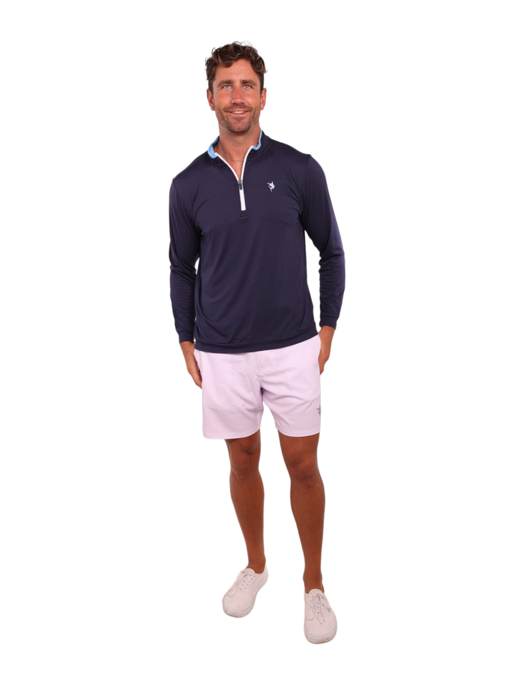 White Water Life White Water Life Long Beach Quarter Zip Ultra Soft Lightweight — lifestyle context