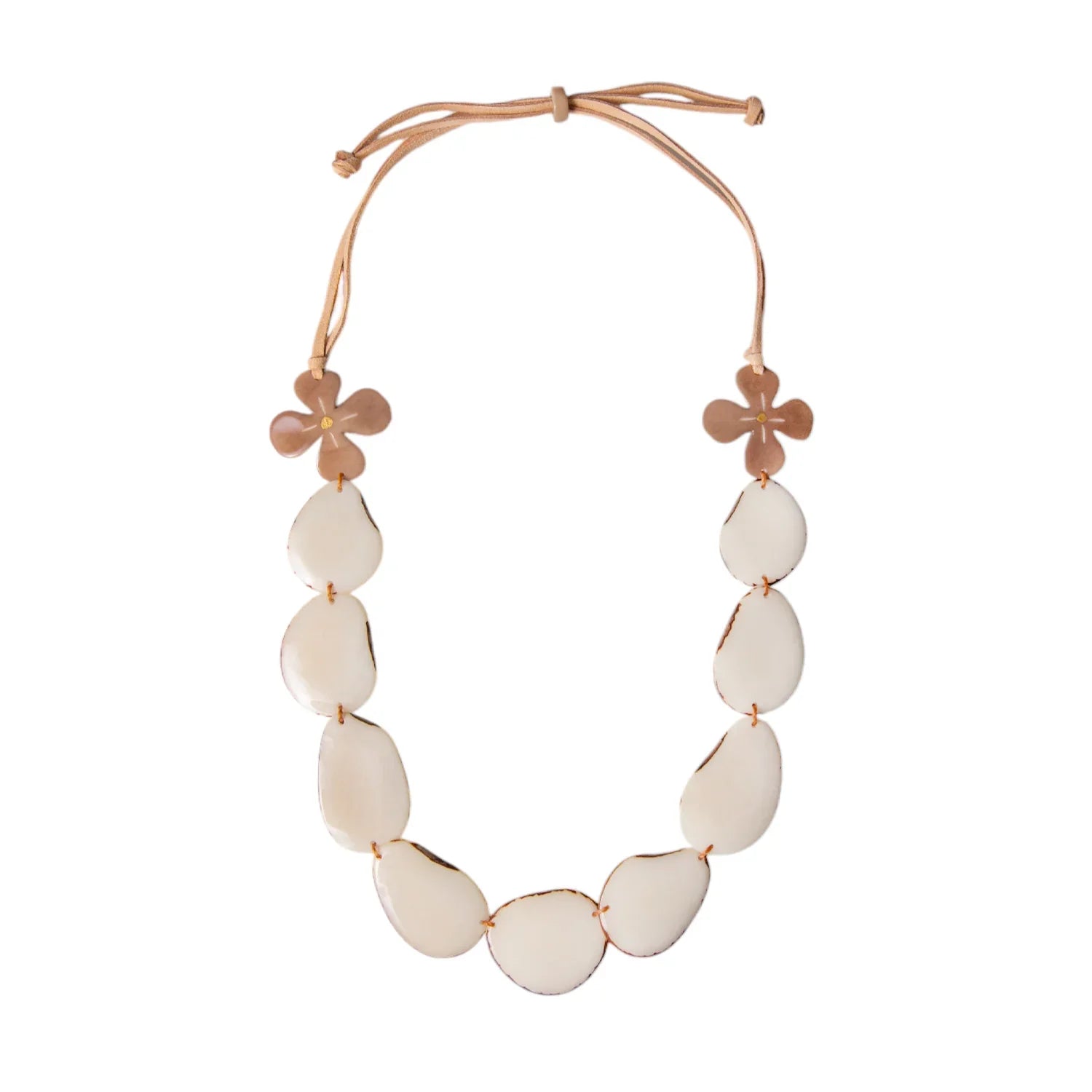 KADOU BOUTIQUE Tagua Camellia Flower Necklace — side view
