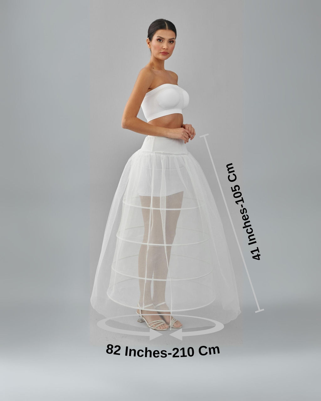 Crinoline, Wedding Dress Underskirt, White Petticoat Skirt, Four Hoop Skirt – Bridal Port
