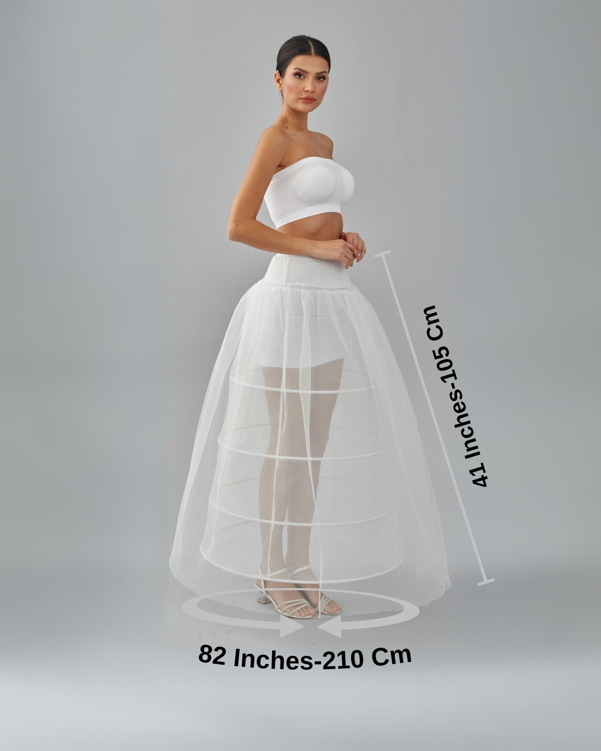 Crinoline, Wedding Dress Underskirt, White Petticoat Skirt, Four Hoop Skirt – Bridal Port