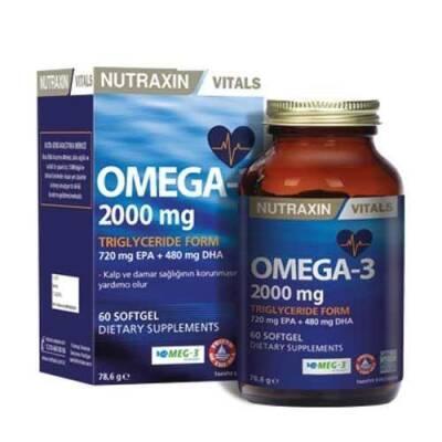 Nutraxin Omega 3 Fish Oil 2000mg - EPA & DHA - 60 Softgels