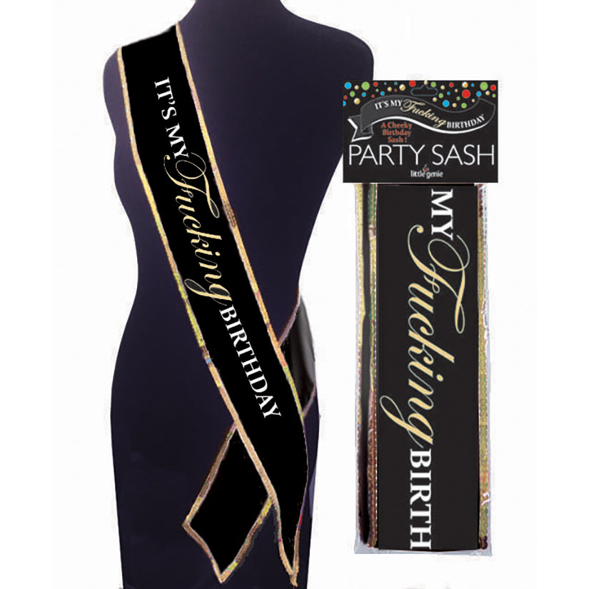 Love Spark Cove | Intimate Apparel, Pleasure Shop & Free Shipping It's My Fucking Birthday Sash — main product shot