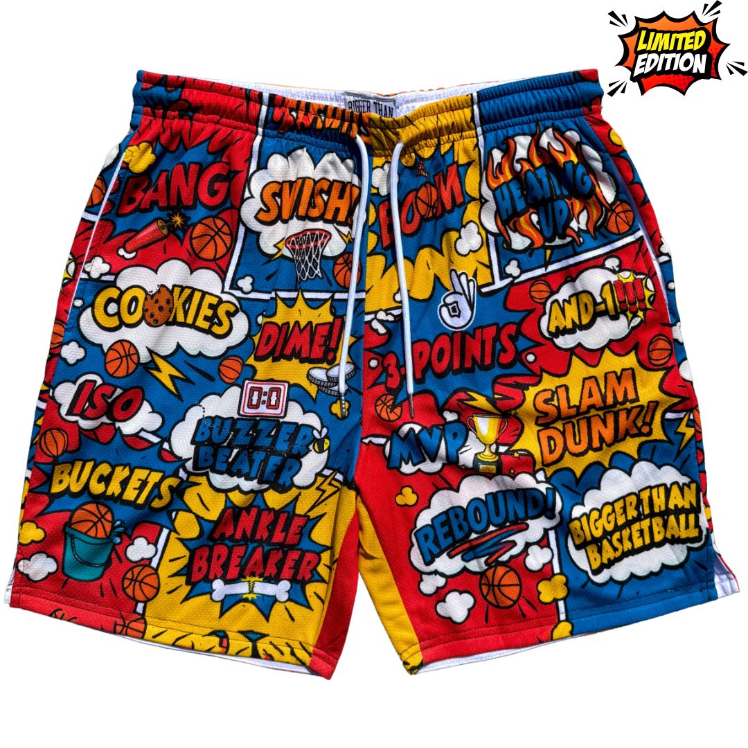Bigger Than Basketball Comic Book - Shorts — main product shot