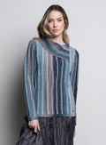 KADOU BOUTIQUE Split Collar Knit Sweater — main product shot
