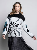 KADOU BOUTIQUE Floral Jacquard Sweater — main product shot