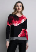 KADOU BOUTIQUE Printed Floral Sweater Top — main product shot