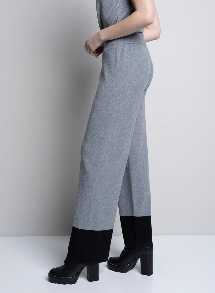 KADOU BOUTIQUE Wide Leg Knitted Pants — lifestyle context