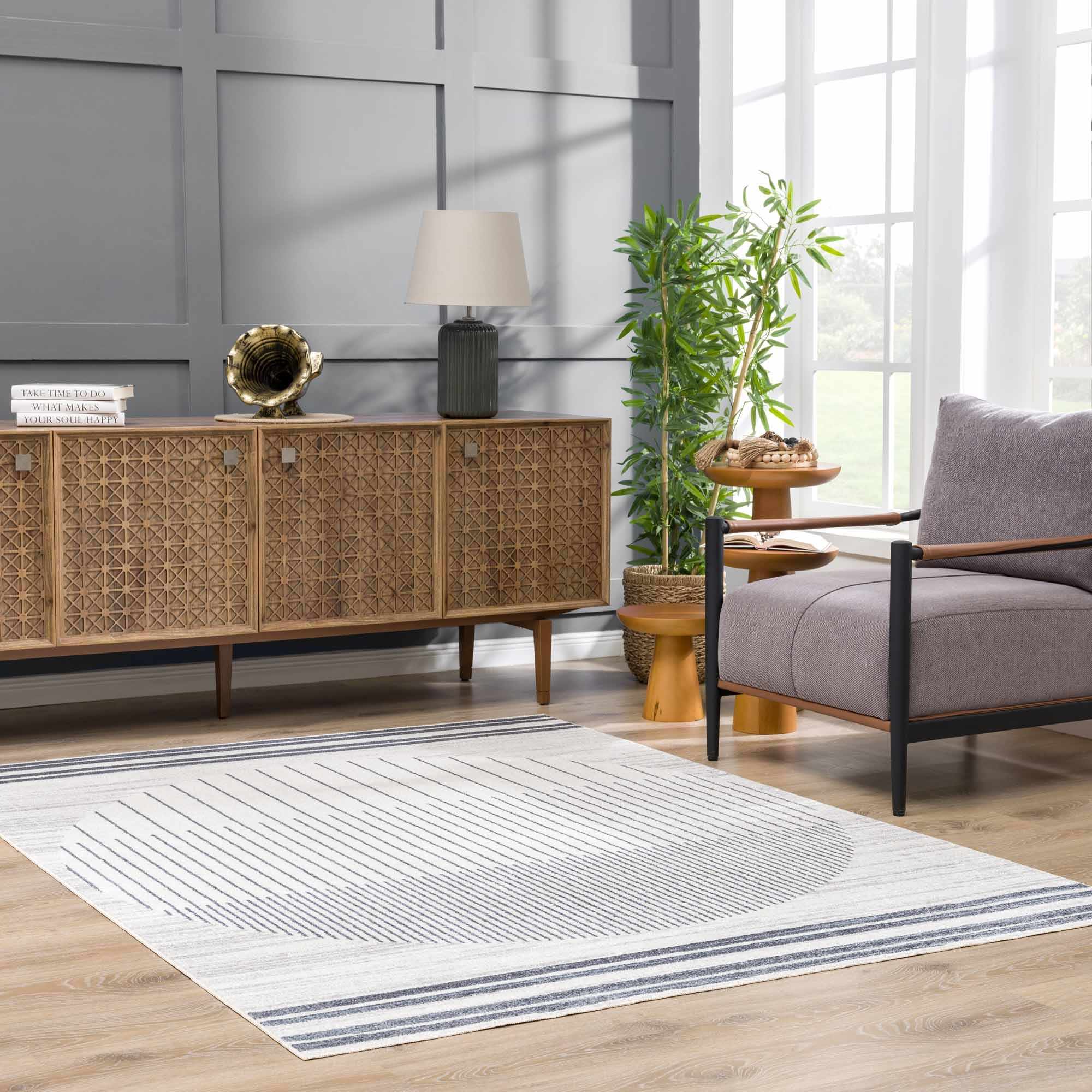 Thad Medium Gray Washable Area Rug – Boutique Rugs, view 19