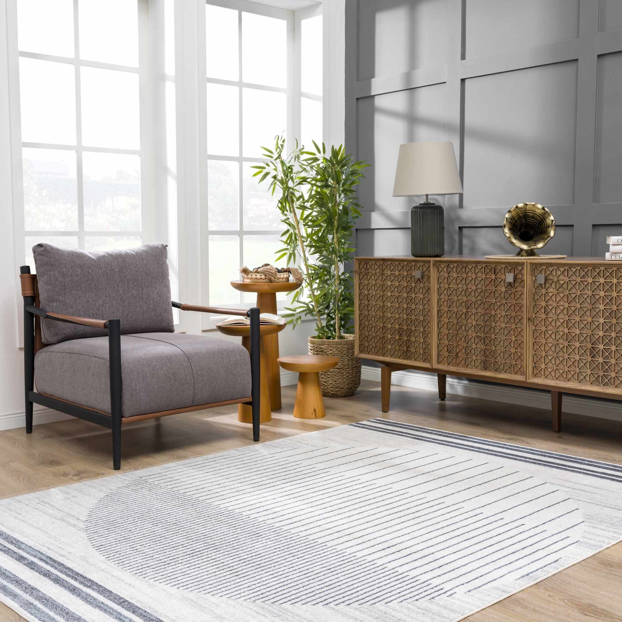 Thad Medium Gray Washable Area Rug – Boutique Rugs, view 4
