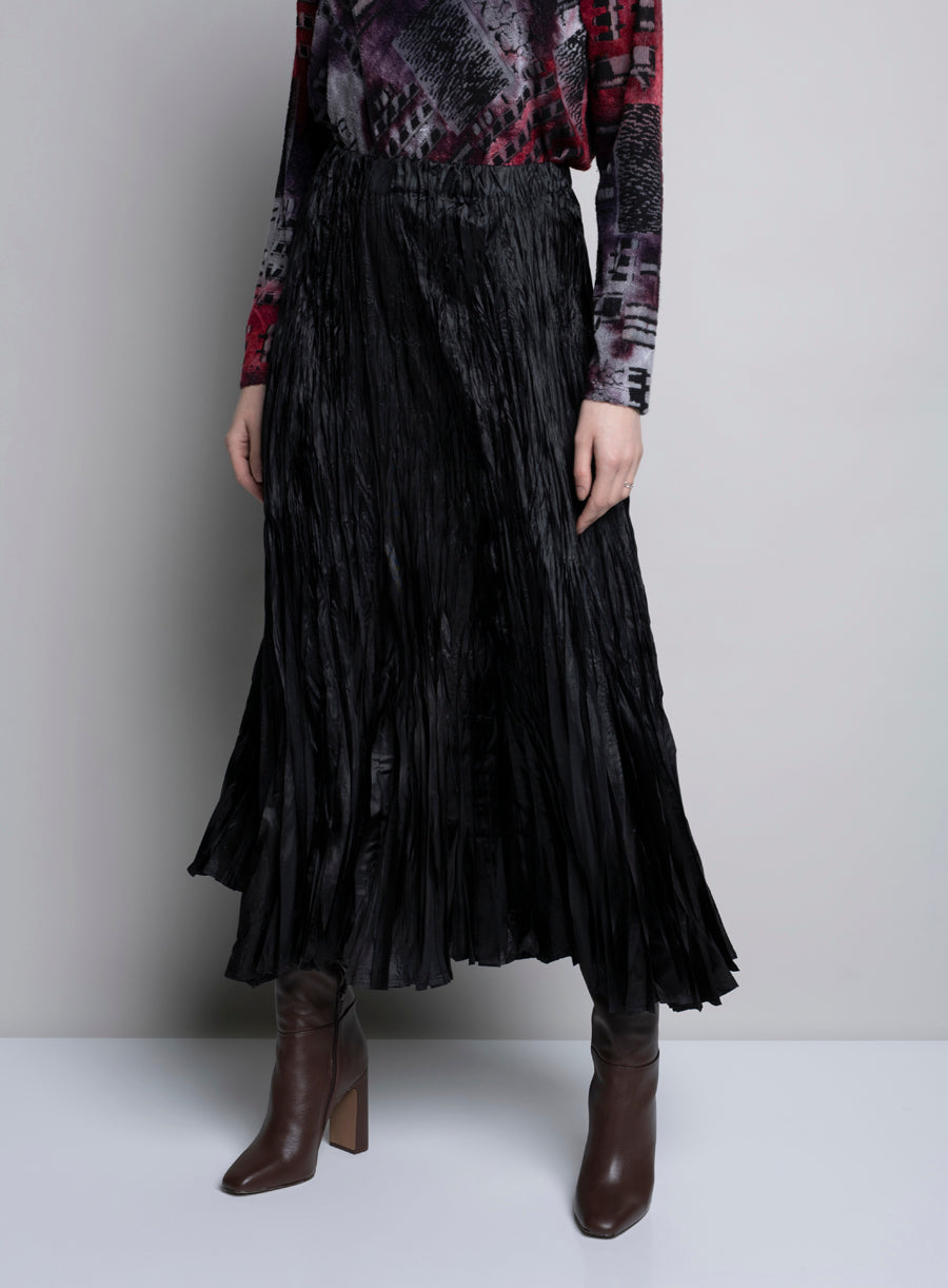 KADOU BOUTIQUE Crinkled Long Skirt — main product shot