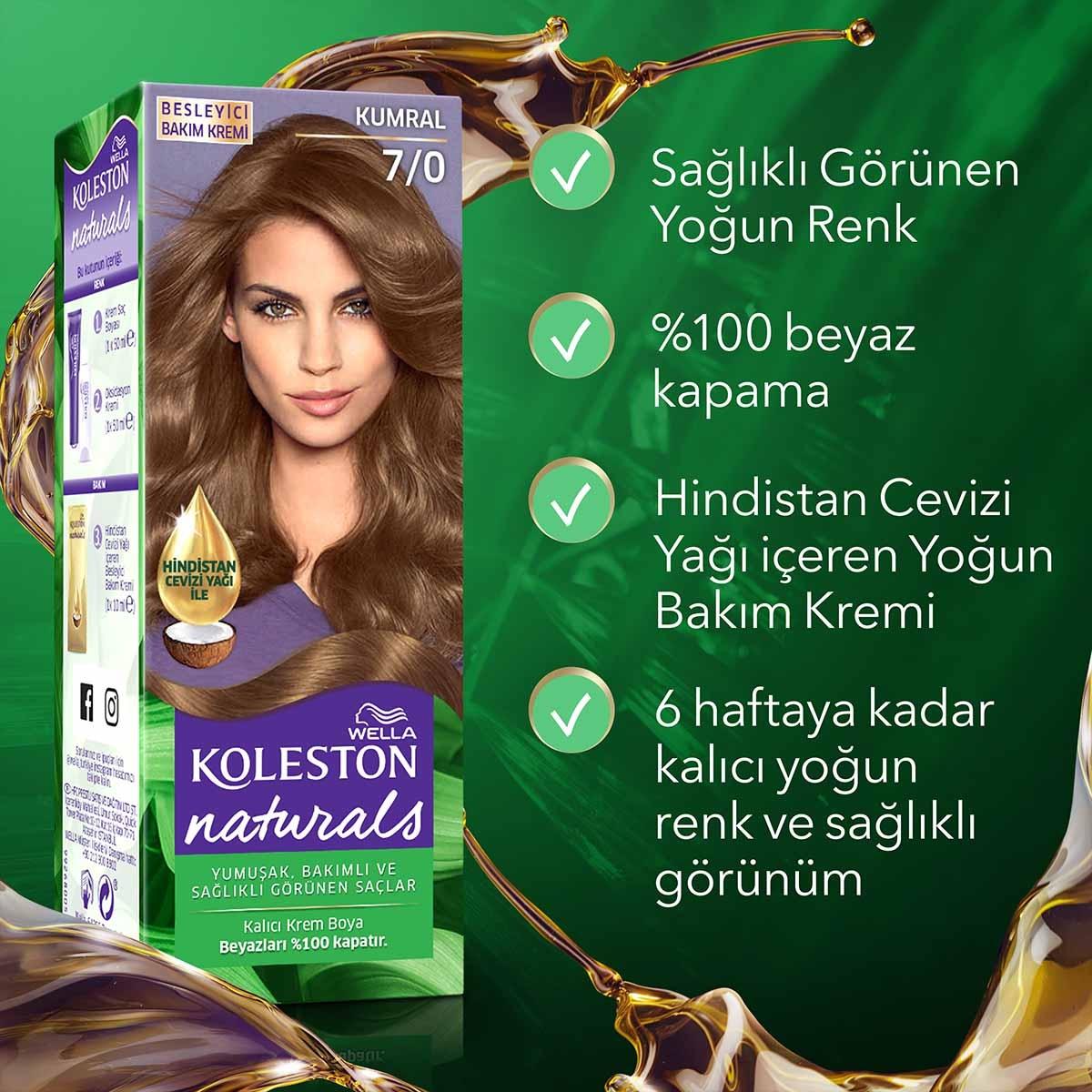 Wella Koleston Naturals Hair Color 7/0 - Rich Color & Nourishing Formula for Women and Teens | 1.7 fl oz