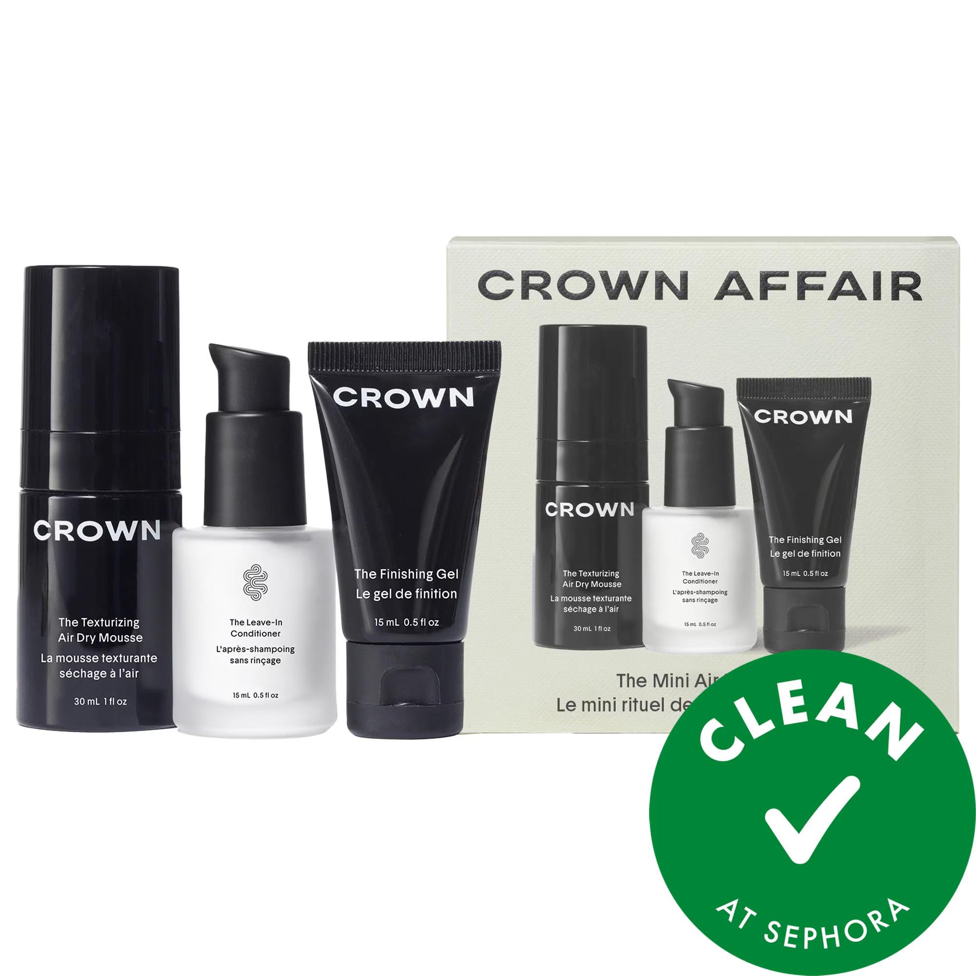 The Mini Air Dry Set: Vegan & Cruelty-Free Hair Styling Kit for Frizz Control, Natural Texture Enhancement - Leave-In Conditioner, Texturizing Mousse & Finishing Gel