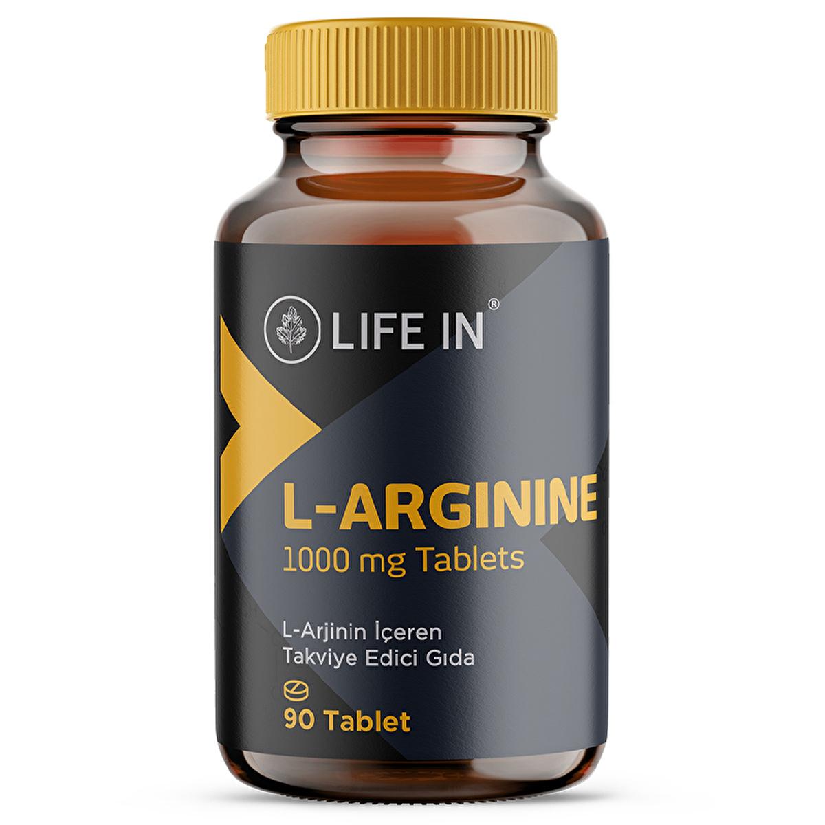 Life - L-Arginine 1000mg Dietary Supplement for Adults - 90 Tablets - Cardiovascular Health Support