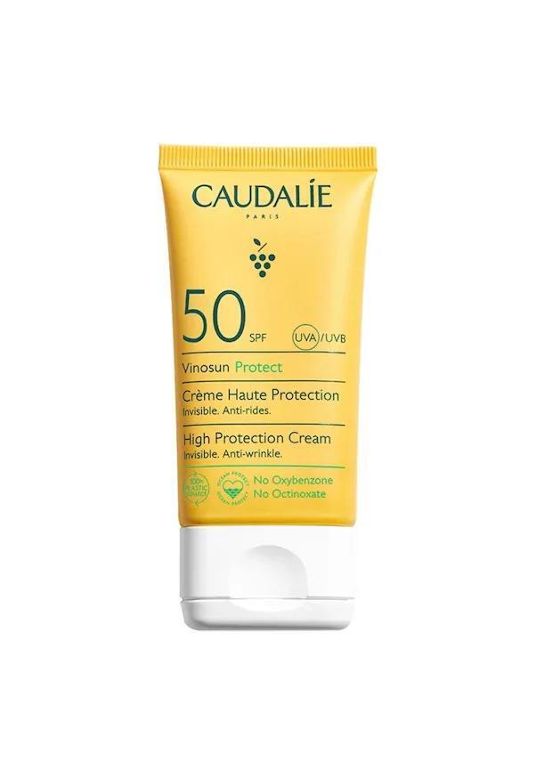 Caudalie Vinosun Protect High Protection Cream SPF 50+ - Eco-Friendly, Vegan, Non-Greasy Sunscreen for Daily Use