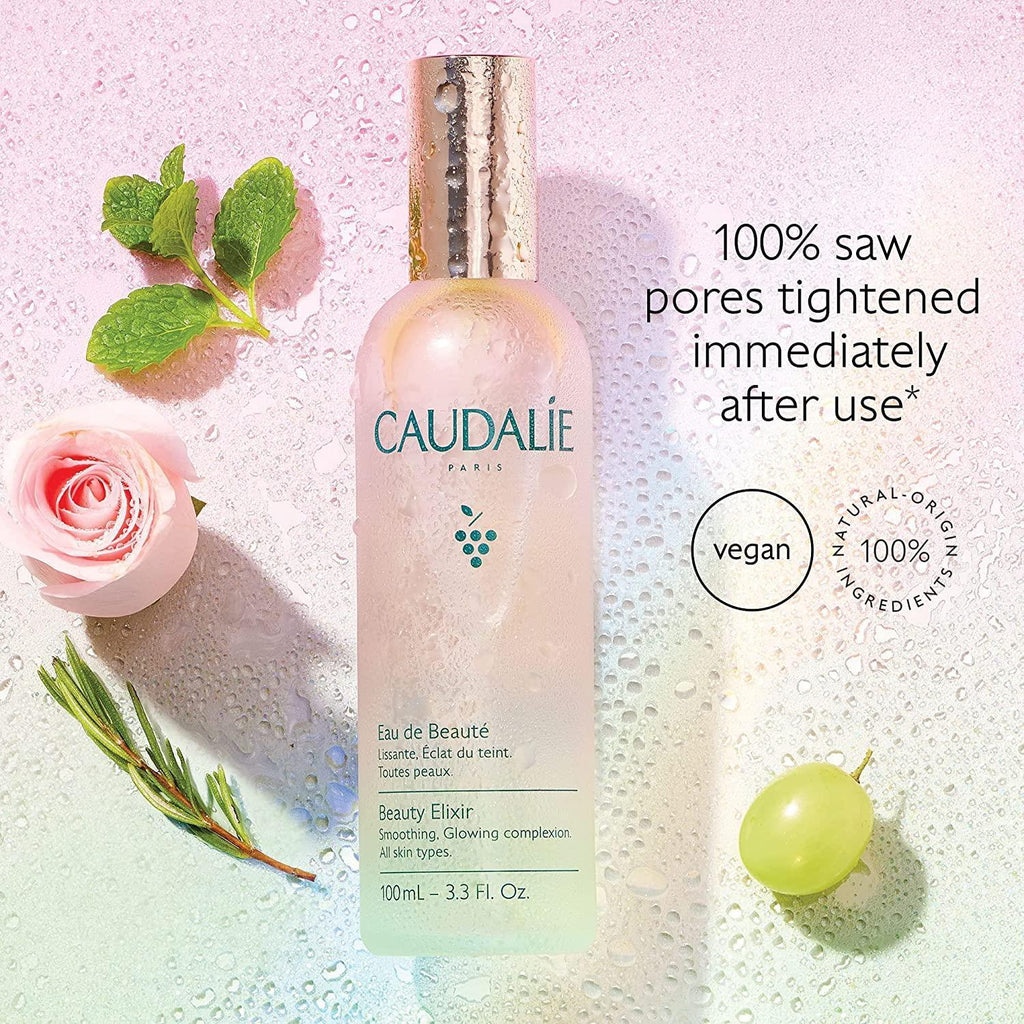 Caudalie Beauty Elixir: Refreshing Face Mist & Pore Minimizing Facial Toner with Grape Water, Chamomile & Mint for Radiant Skin