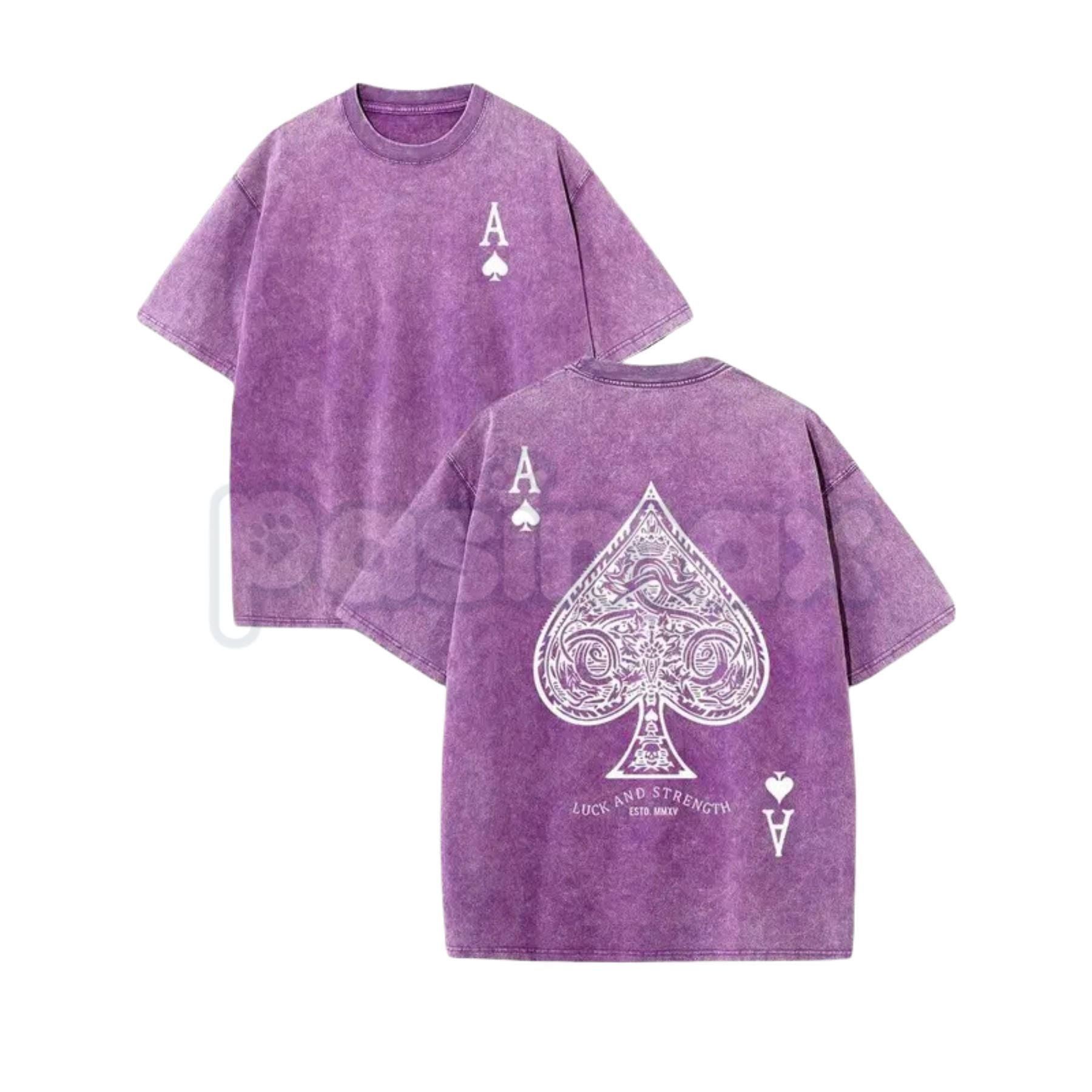 Pasimax LUCK AND STRENGTH Ace of Spades Vintage Washed T-Shirt — main product shot