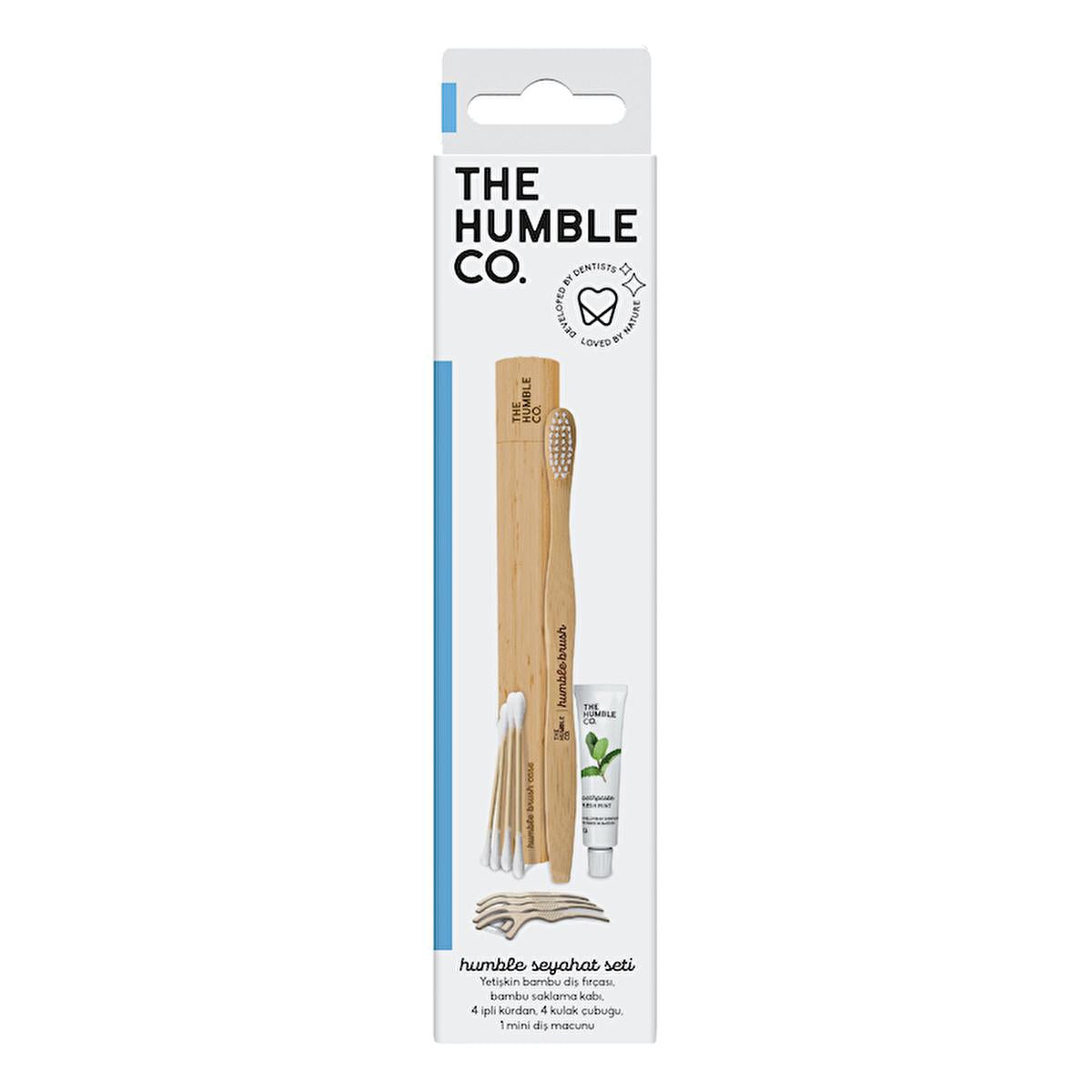 Humble Brush Eco-Friendly Oral Care Travel Kit with Bamboo Toothbrush, Natural Toothpaste & Vegan Products
