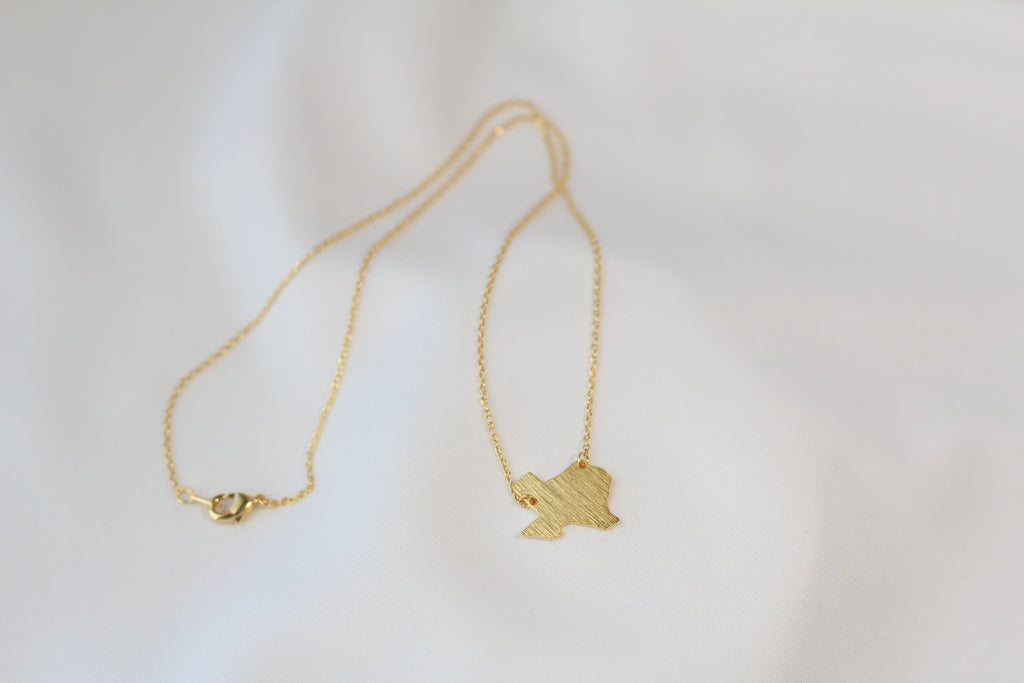 KADOU BOUTIQUE Texas State Map Necklace - Matte Polish — back view