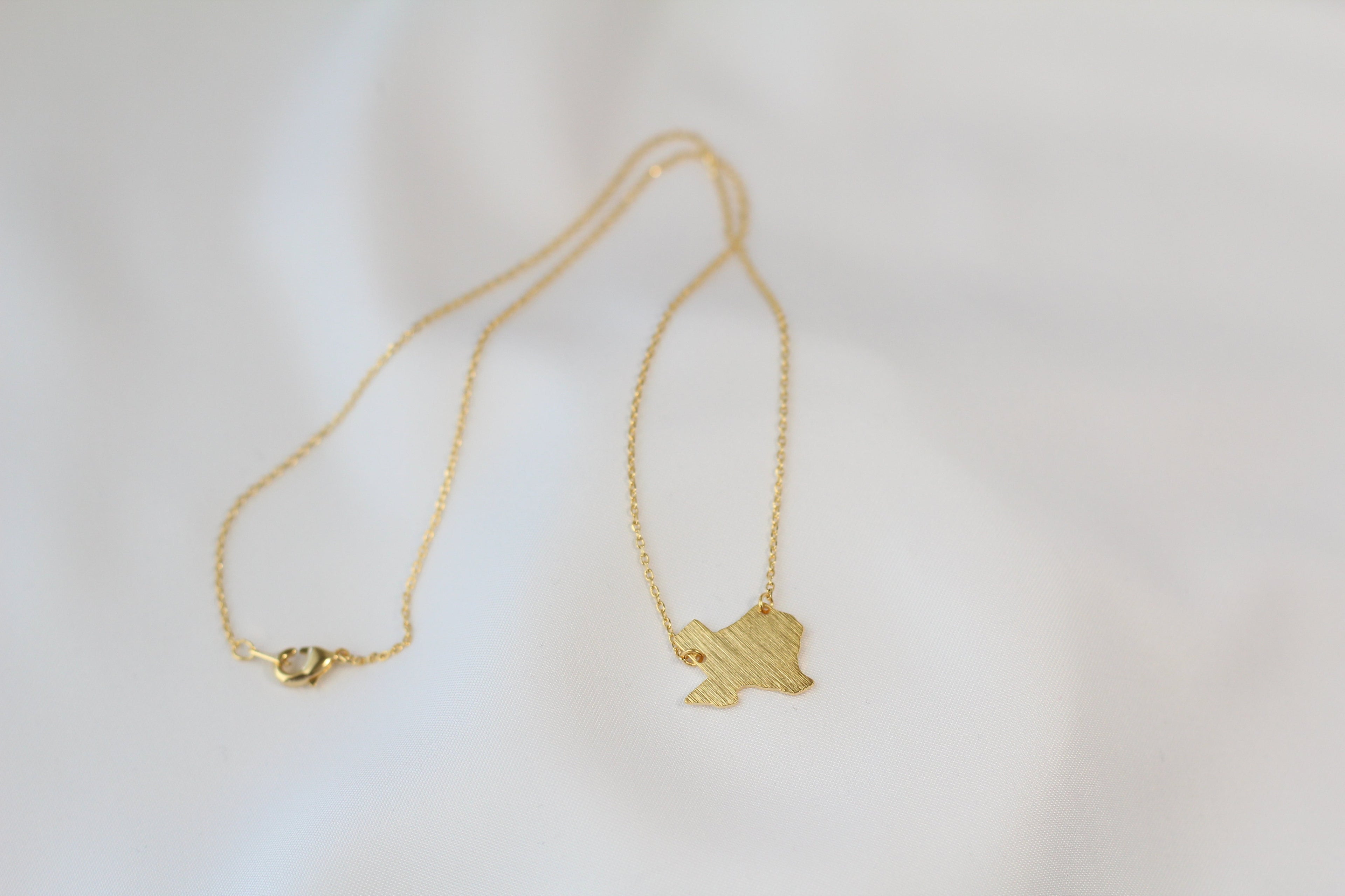 KADOU BOUTIQUE Texas State Map Necklace - Matte Polish — back view