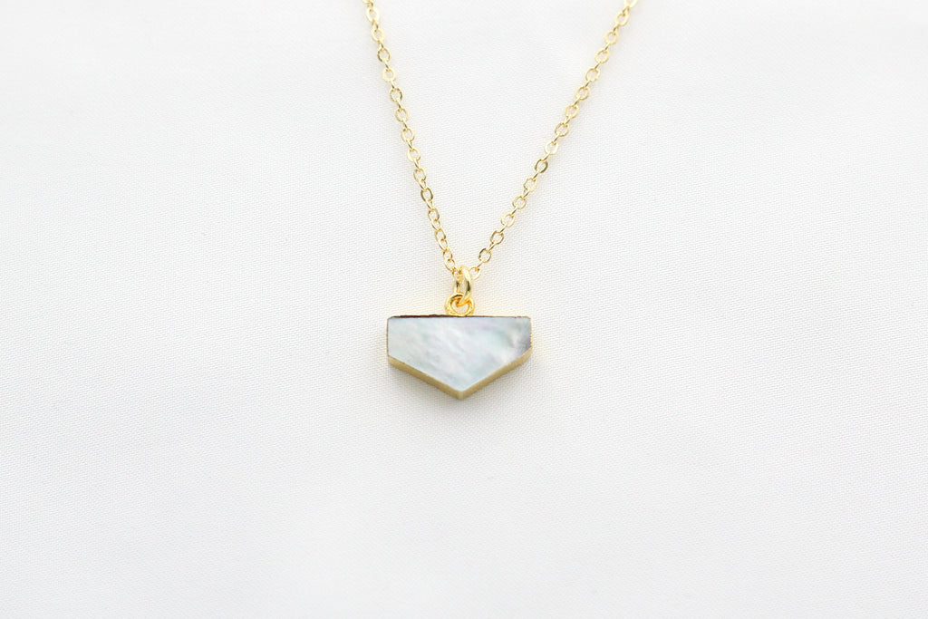 KADOU BOUTIQUE Pentagon Mother of Pearl Pendant Necklace — main product shot