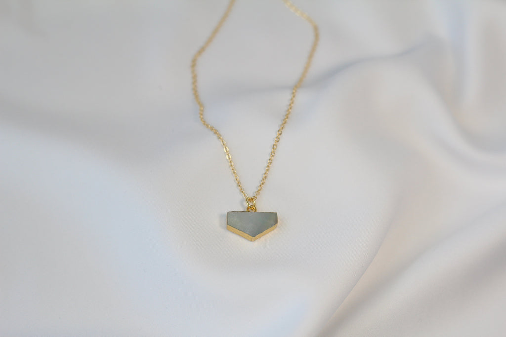 KADOU BOUTIQUE Pentagon Mother of Pearl Pendant Necklace — side view
