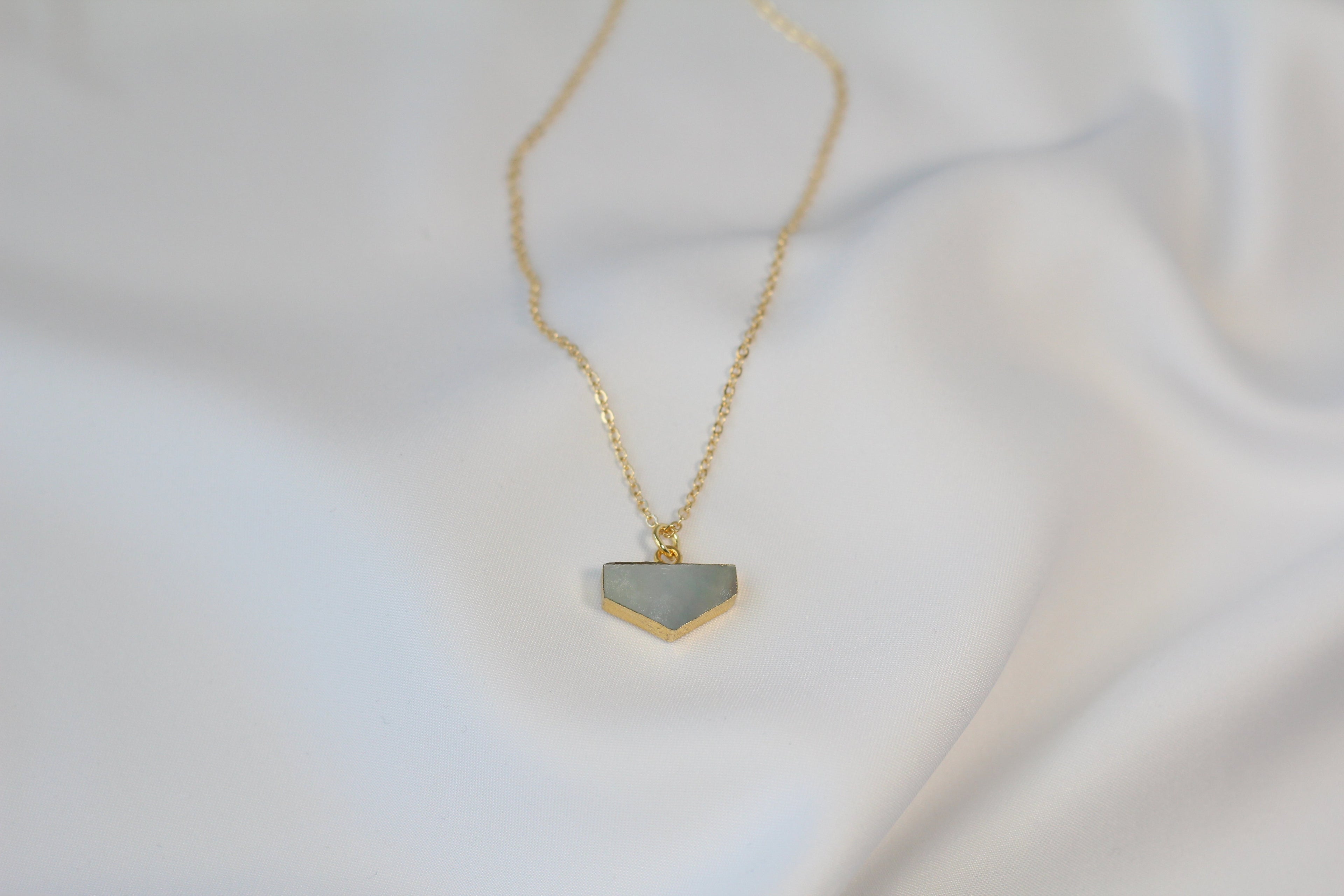 KADOU BOUTIQUE Pentagon Mother of Pearl Pendant Necklace — side view