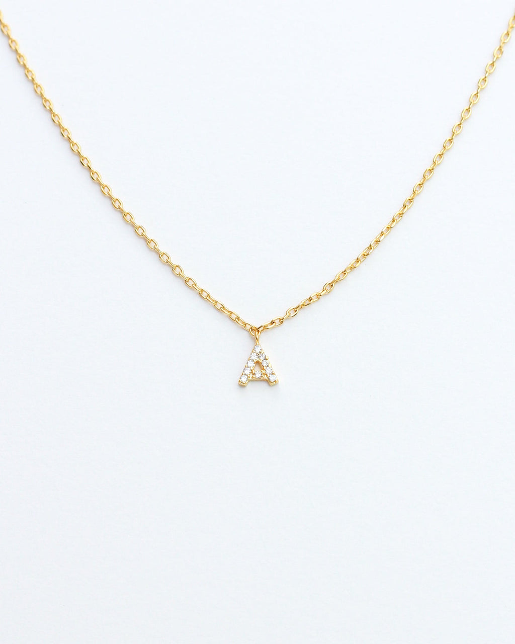 KADOU BOUTIQUE Mini Pave Initial Necklace — main product shot