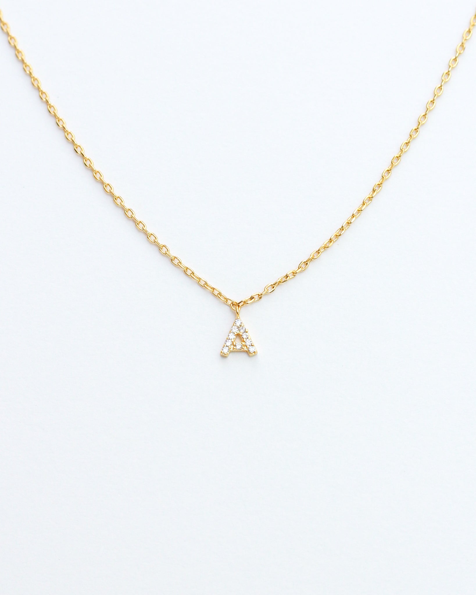 KADOU BOUTIQUE Mini Pave Initial Necklace — main product shot